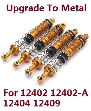 Wltoys 12401 12402 12402-A 12403 12404 RC Car spare parts todayrc toys listing upgrade to metal shock absorber assembly (metal Gold color) - Click Image to Close
