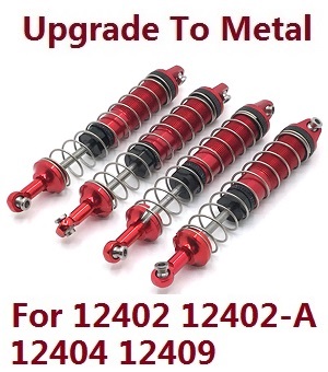 Wltoys 12401 12402 12402-A 12403 12404 RC Car spare parts todayrc toys listing upgrade to metal shock absorber assembly (metal Red color)