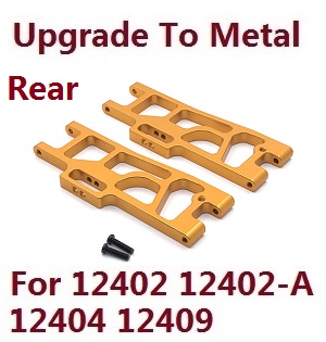 Wltoys 12401 12402 12402-A 12403 12404 RC Car spare parts todayrc toys listing upgrade to metal arm as-rear lower swing (metal Gold color) - Click Image to Close