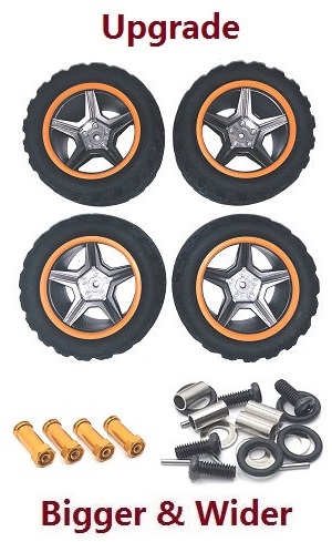 Wltoys 12401 12402 12402-A 12403 12404 RC Car spare parts todayrc toys listing upgrade tires 4pcs (Orange)