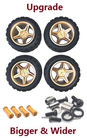 Wltoys 12401 12402 12402-A 12403 12404 RC Car spare parts todayrc toys listing upgrade tires 4pcs (Gold) - Click Image to Close