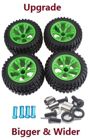 Wltoys 12401 12402 12402-A 12403 12404 RC Car spare parts todayrc toys listing upgrade tires 4pcs (Green)