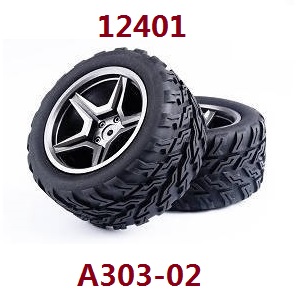 Wltoys 12401 12402 12402-A 12403 12404 RC Car spare parts todayrc toys listing tires (For 12401) 2pcs - Click Image to Close