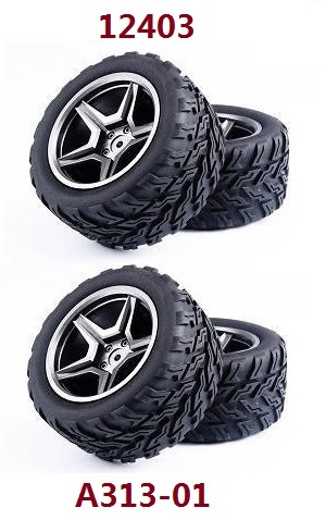 Wltoys 12401 12402 12402-A 12403 12404 RC Car spare parts todayrc toys listing tires 4pcs (For 12403) - Click Image to Close