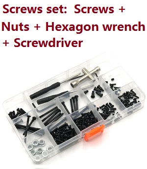 Wltoys 12401 12402 12402-A 12403 12404 RC Car spare parts todayrc toys listing screws set + nuts + hexagon wrench + screwdriver kit