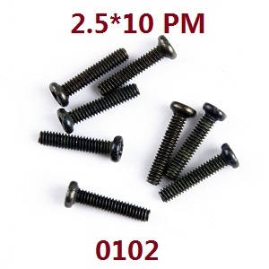 Wltoys 124012 124011 RC Car spare parts todayrc toys listing pan head screws M2.5*10 PM 0102