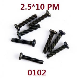 Wltoys 124012 124011 RC Car spare parts todayrc toys listing pan head screws M2.5*10 PM 0102 Wltoys 124012 124011 RC Car spare parts todayrc toys listing pan head screws M2.5*10 PM 0102