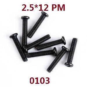 Wltoys 124012 124011 RC Car spare parts todayrc toys listing pan head screws M2.5*12 0103 - Click Image to Close