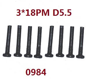Wltoys 124012 124011 RC Car spare parts todayrc toys listing cross round head step screw machine teeth M3*18 0984 - Click Image to Close