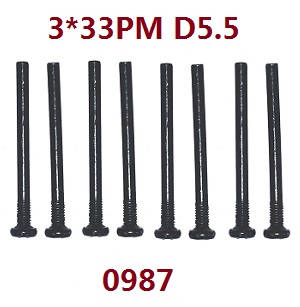 Wltoys 124012 124011 RC Car spare parts todayrc toys listing cross round head step screw machine teeth M3*33 0987 - Click Image to Close