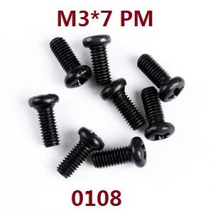 Wltoys 124012 124011 RC Car spare parts todayrc toys listing pan head screws M3*7 0108 - Click Image to Close