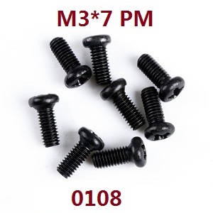 Wltoys 124012 124011 RC Car spare parts todayrc toys listing pan head screws M3*7 0108 Wltoys 124012 124011 RC Car spare parts todayrc toys listing pan head screws M3*7 0108