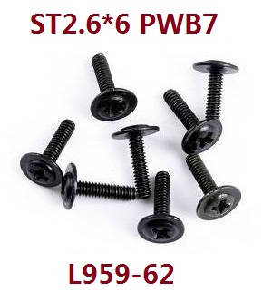 Wltoys 124012 124011 RC Car spare parts todayrc toys listing the pan head with dielectric self tapping screw 2.6*6 PWB7 L959-62 - Click Image to Close