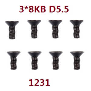 Wltoys 124012 124011 RC Car spare parts todayrc toys listing countersunk head screws 3*8KB 1231