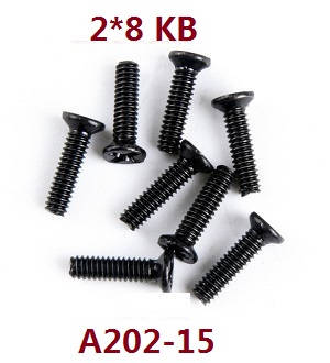 Wltoys 124012 124011 RC Car spare parts todayrc toys listing countersunk head screws 2*8KB A202-15 - Click Image to Close