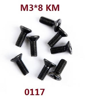 Wltoys 124012 124011 RC Car spare parts todayrc toys listing countersunk head screws 3*8KB 0117 - Click Image to Close
