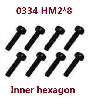 Wltoys 124012 124011 RC Car spare parts todayrc toys listing inner hexagon cup head screws HM2*8 0334