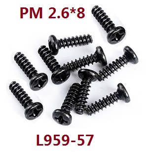 Wltoys 124012 124011 RC Car spare parts todayrc toys listing round head self tapping screws 2.6*8 L959-57
