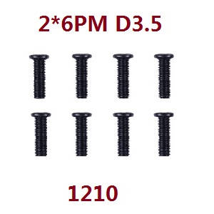 Wltoys 124012 124011 RC Car spare parts todayrc toys listing cross head machine screws M2*6 1210 - Click Image to Close