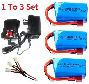 Wltoys 124012 124011 RC Car spare parts todayrc toys listing 1 to 3 charger set + 3*7.4V 1800mAh battey set