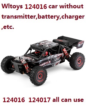 Wltoys 124016 124017 RC Car body without transmitter,battery,charger,etc. Black-Red
