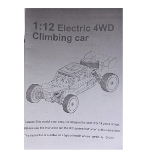 Wltoys 124016 RC Car spare parts todayrc toys listing English manual book - Click Image to Close