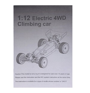 Wltoys 124017 RC Car spare parts todayrc toys listing English manual book