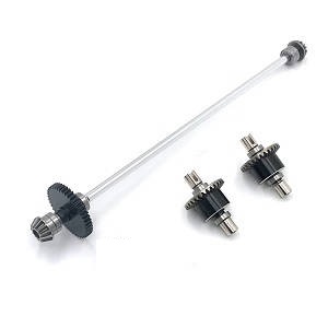 Wltoys 124017 RC Car spare parts todayrc toys listing main drving shaft with gears and differential module Metal Silver