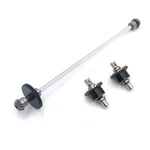 Wltoys 124016 RC Car spare parts todayrc toys listing main drving shaft with gears and differential module Metal Silver