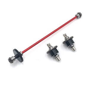 Wltoys XK 144010 RC Car spare parts todayrc toys listing main drving shaft with gears and differential module Metal Red - Click Image to Close