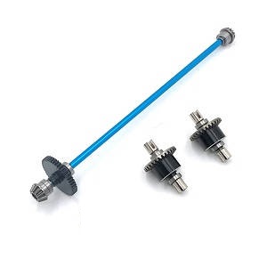 Wltoys 124017 RC Car spare parts todayrc toys listing main drving shaft with gears and differential module Metal Blue - Click Image to Close