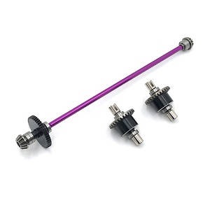 Wltoys 124017 RC Car spare parts todayrc toys listing main drving shaft with gears and differential module Metal Purple
