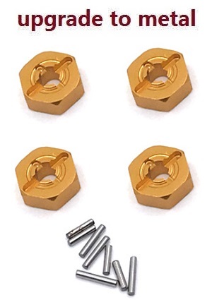 Wltoys 124017 RC Car spare parts todayrc toys listing hexagon adapter Metal Gold