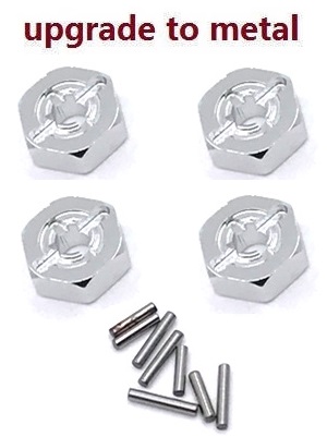 Wltoys 124017 RC Car spare parts todayrc toys listing hexagon adapter Metal Silver
