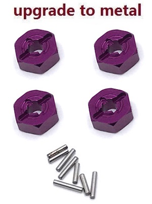 Wltoys 124017 RC Car spare parts todayrc toys listing hexagon adapter Metal Purple