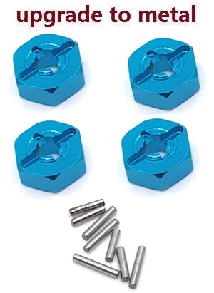 Wltoys 124017 RC Car spare parts todayrc toys listing hexagon adapter Metal Blue