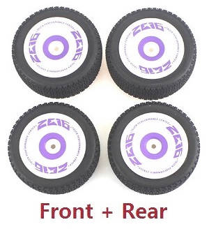 Wltoys 144001 RC Car spare parts todayrc toys listing front and rear tire 4pcs Purple - Click Image to Close