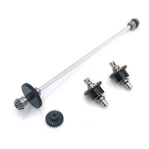 Wltoys 124018 RC Car spare parts todayrc toys listing main drving shaft with gears and differential module Metal Silver