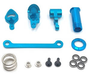 Wltoys 124017 RC Car spare parts todayrc toys listing steering clutch kit Metal Blue