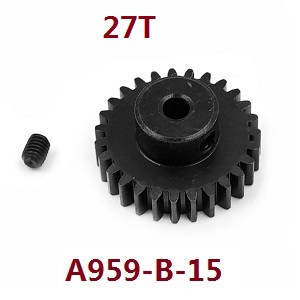 Wltoys 124019 RC Car spare parts todayrc toys listing motor driven gear 27T A959-B-15 Black - Click Image to Close
