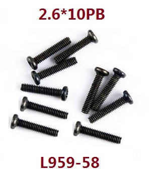 Wltoys 124018 RC Car spare parts todayrc toys listing screws 2.6*10PB L959-58 - Click Image to Close