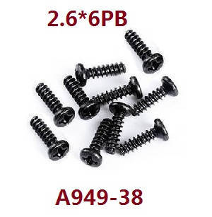Wltoys 124017 RC Car spare parts todayrc toys listing screws 2.6*6PB A949-38