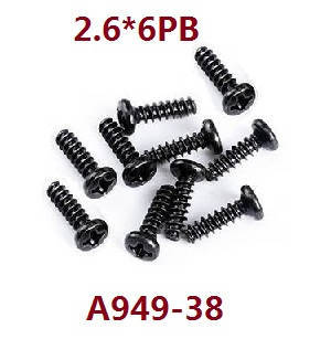 Wltoys 124016 RC Car spare parts todayrc toys listing screws 2.6*6PB A949-38 - Click Image to Close