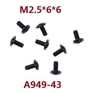 Wltoys 124017 RC Car spare parts todayrc toys listing screws 2.5*6*6 A949-43