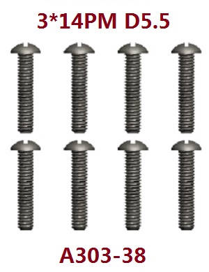 Wltoys 124016 RC Car spare parts todayrc toys listing screws 3*14PM A303-38