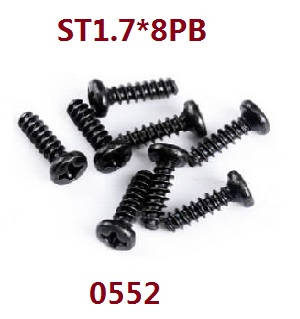 Wltoys 124017 RC Car spare parts todayrc toys listing screws st1.7*8PB 0552