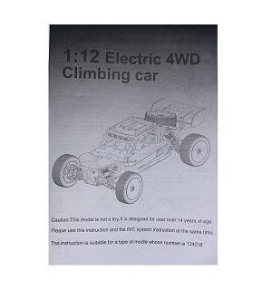 Wltoys 124018 RC Car spare parts todayrc toys listing English manual book