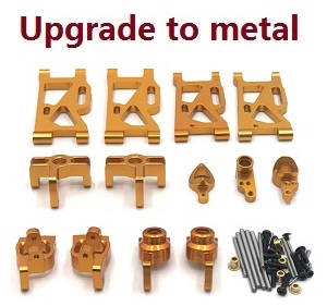 Wltoys 124017 RC Car spare parts todayrc toys listing 6-In-1 upgrade to metal kit Gold