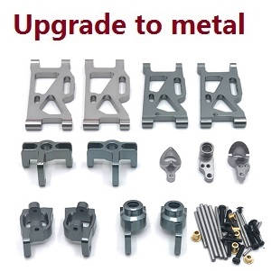 Wltoys 144002 RC Car spare parts todayrc toys listing 6-In-1 upgrade to metal kit Titanium color