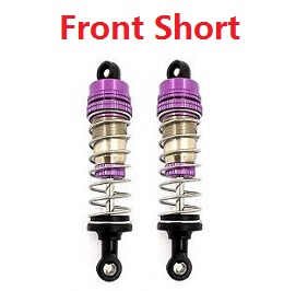 Wltoys 124019 RC Car spare parts todayrc toys listing shock absorber Purple 2pcs (Front short) - Click Image to Close